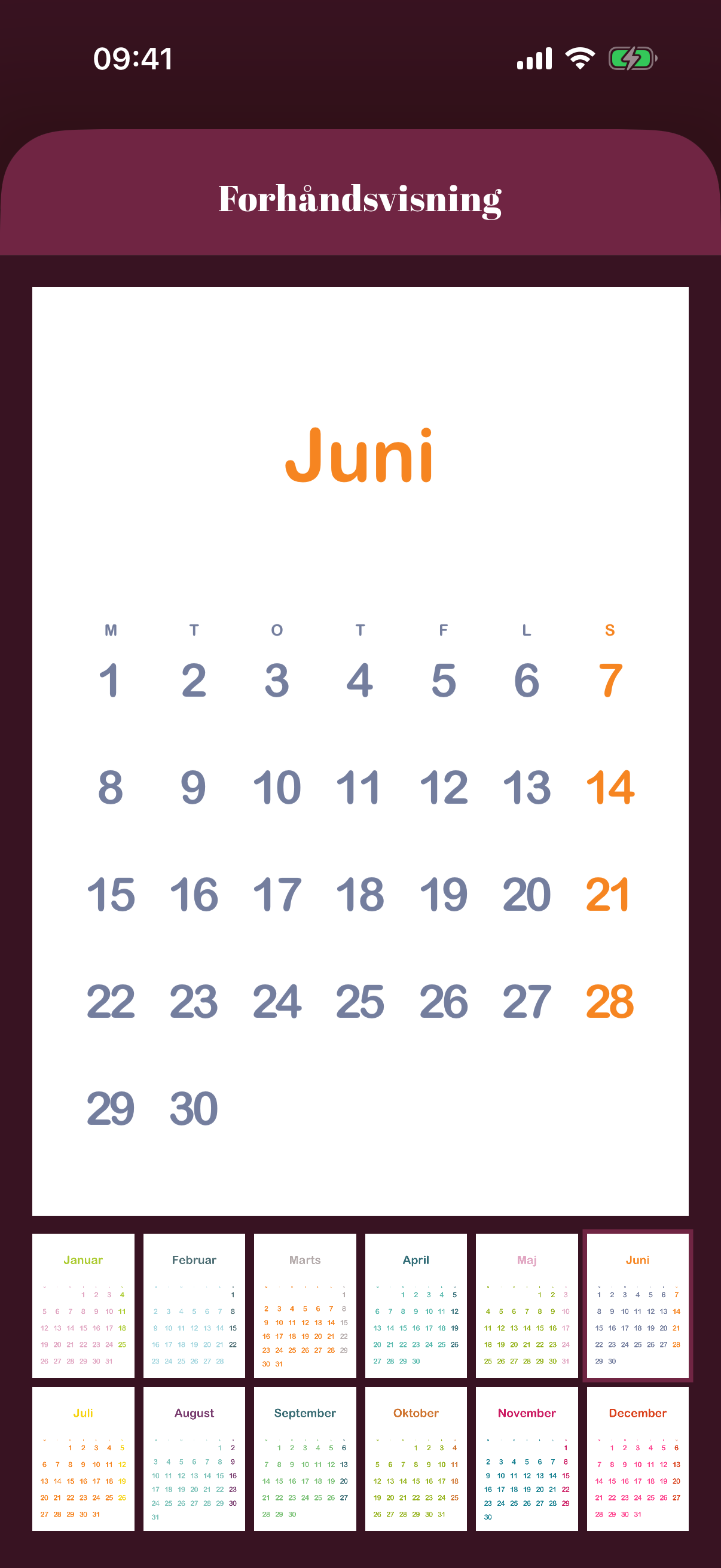 Calendarly app-skærmbillede