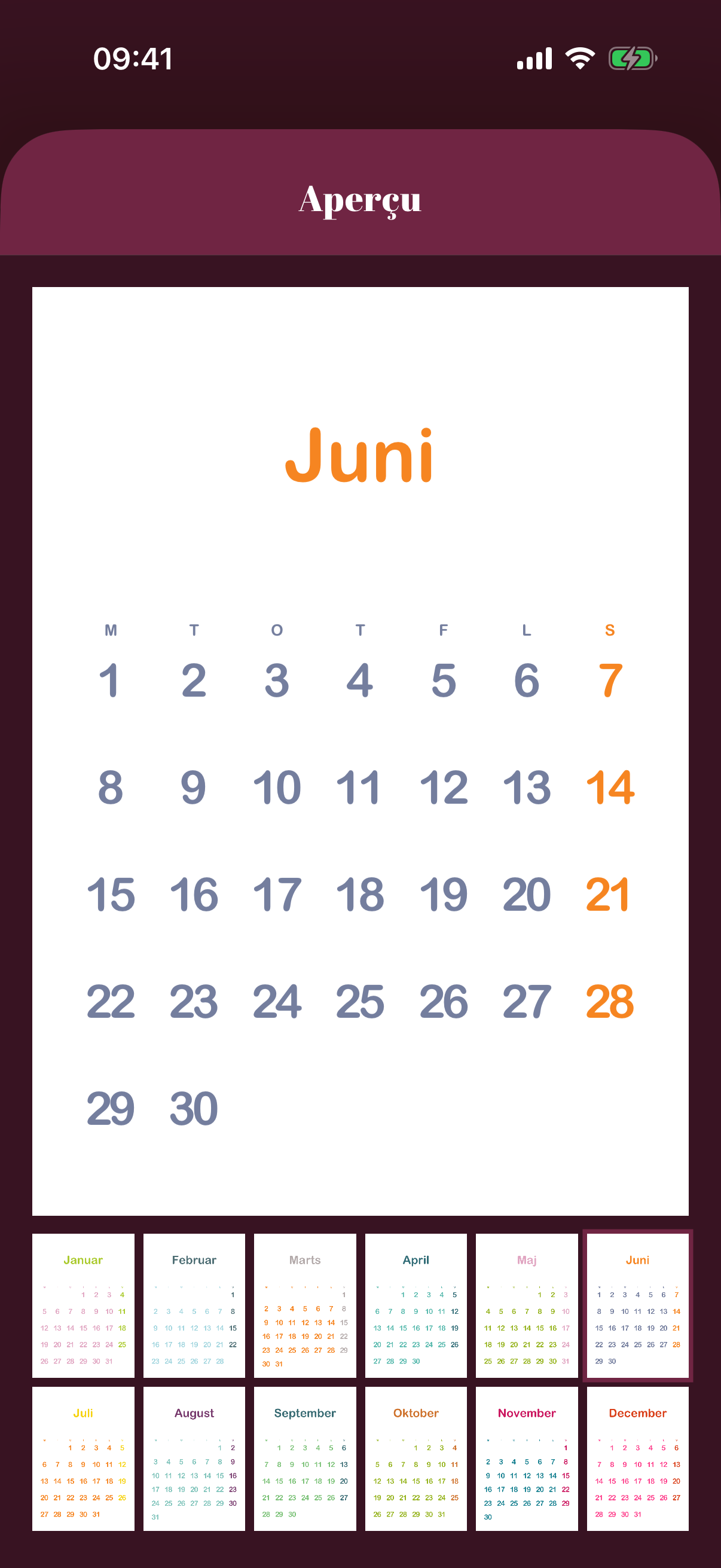 Capture d'écran de l'application Calendarly